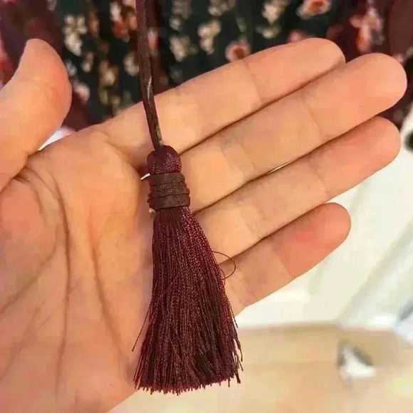 Tolani Long Sleeve Floral Print Tie Front Burgundy Blouse Size S - Picture 3 of 4